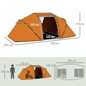 Brazley 4 Person Tent Orange