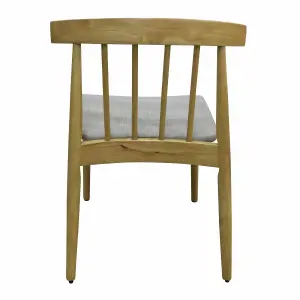 Goran Dining Chair Oak Frame Grey Seat (Pair in Box)