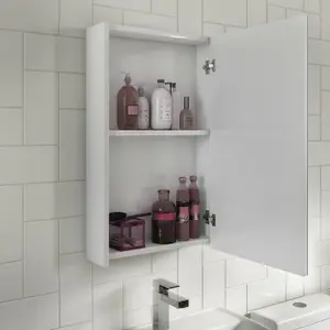 Nes Home Bathroom Mirror Cabinet With Shelf Storage 400mm Cupboard Vertically