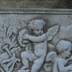 Wall Plaque Rectangular Musical Cherubs Design