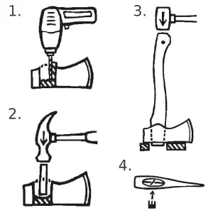 SolaDirect Hammer Wedge Set, Shaft Wedges, 5 pcs - 1 of Each Size, Made of Metal with a Serrated Structure