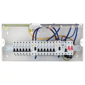 BG 14-way Dual RCD Surge protected Consumer unit with 100A mains switch