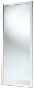 Spacepro Shaker White Mirrored Sliding wardrobe door, (H) 2220mm x (W) 914mm