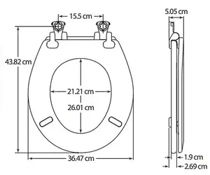 Bemis 5000EL Wood Toilet Seat with Smartlift Take Off Slow Close