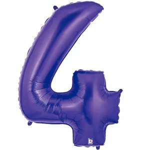 Oaktree Number 4 Foil Balloon Purple (One Size)