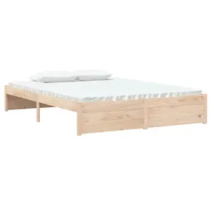 Berkfield Bed Frame Solid Wood 135x190 cm Double