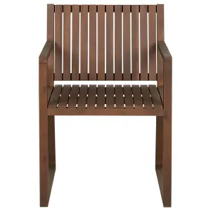 Set of 8 Garden Chairs with Cushions SASSARI Acacia Wood Off-White