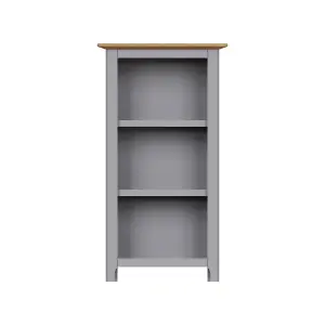 3 Tier Solid Oak Bookcase Grey