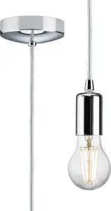 Luminosa 1.8m E27 Contemporary Pendant Set - Polished Chrome 230V IP20 80W