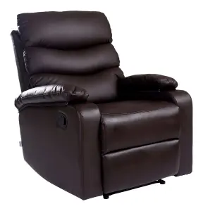 Ashby Leather Recliner Armchair Sofa Home Lounge Chair Reclining Brown