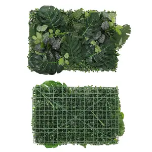 Green Artificial Plant Fake Grass Decoration Wall Panel 600 x 400 mm