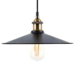 Metal Pendant Lamp Black SWIFT Large