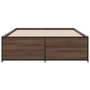 Berkfield Bed Frame without Mattress Brown Oak 140x190 cm