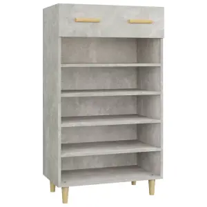 Berkfield Shoe Cabinet Concrete Grey 60x35x105 cm Engineered Wood