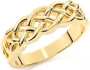 Gold Sterling Silver Irish Celtic Ring Engravable Irish Made