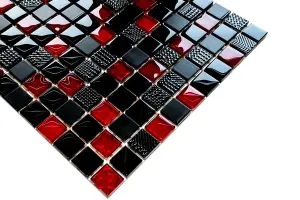 Glass mosaic on mesh for bathroom or kitchen 300mm x 300mm - Milan City