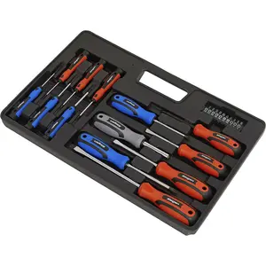 23 PACK Premium Soft Grip Screwdriver Set & Storage Case - Slotted Phillips POZI