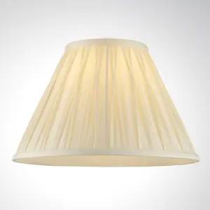 Tapered Cylinder Lamp Shade - Ivory Silk - 60W E27 or B22 - Living Room - e10067