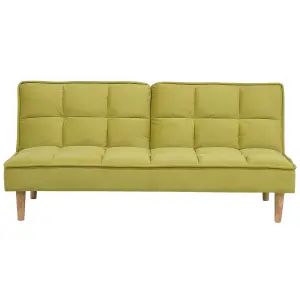 Beliani Traditional Sofa Bed SILJAN Olive Green