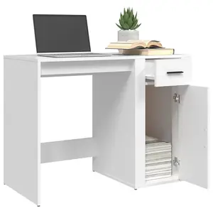 Berkfield Desk White 100x49x75 cm Engineered Wood