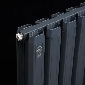 Aluminum Radiator Compatible with Heat pump. Energy Efficient. Model "Onyx" Grey. 800 .500mm