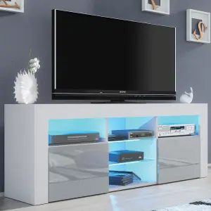 TV Unit 145cm Sideboard Cabinet Cupboard TV Stand Living Room High Gloss Doors