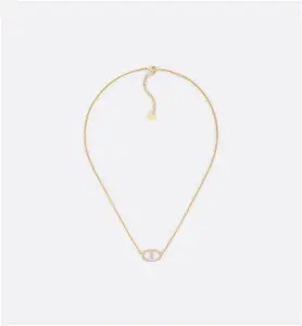 DIOR Petit CD Necklace Gold-Finish Metal And Silver-Tone Crystals - Women