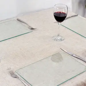 Harbour Housewares - Glass Placemats & Coasters Set - 30cm x 20cm - Clear - 12pc