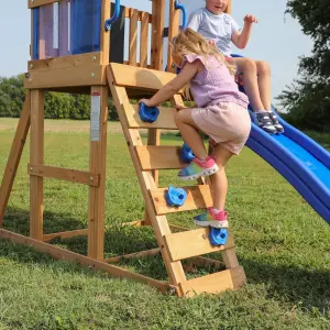 Backyard Discovery Bay Pointe Cedar Wooden Climbing Frame with 2 x Swings and 1 x Slide