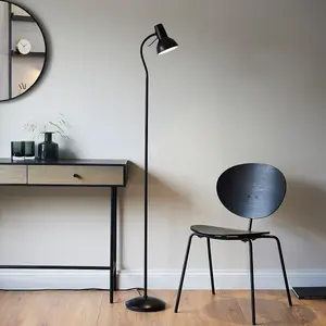 Luminosa Amalfi Task Floor Lamp Matt Black Paint