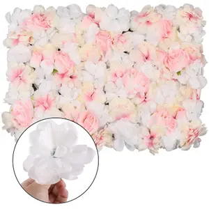 Artificial Flower Wall Backdrop Panel, 60cm x 40cm, Blush Pink Roses