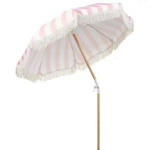 Garden Market Parasol 1.5 m Pink and White MONDELLO