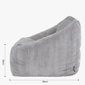 icon Morgan Corduroy Armchair Bean Bag and Footstool Set Grey Giant Bean Bag Chair