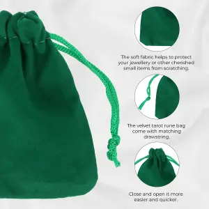 Velvet Gift Bags with Drawstrings, 7x9cm Small Candy Pouches Party Favor Bags, Green - 50pcs