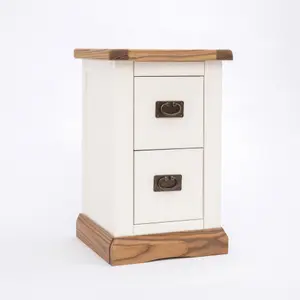 Tropea 2 Drawer Petite Bedside Table Brass Drop Handle