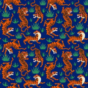 Bobbi Beck eco-friendly blue oriental tiger wallpaper