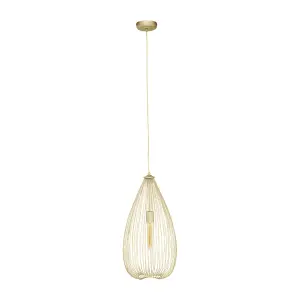 Interiors By Premier Versatile Gold Iron Pendant Light, Effortlessly Maintained Down Light Wall, Contemporary Ceiling Light