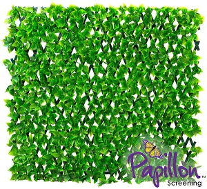 Primrose Extendable Artificial Flower Outdoor Screening Trellis (Green) 1m x 2m