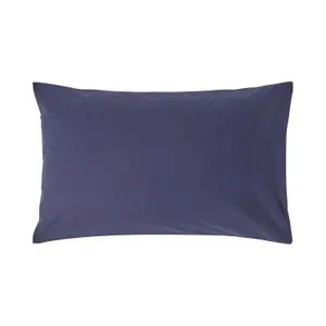 Homescapes Navy Blue Egyptian Cotton Housewife Pillowcase 200 TC, Standard Size