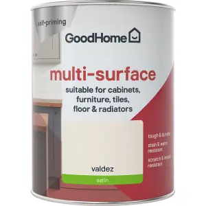 GoodHome Durable Valdez Satin Multi-surface paint, 750ml