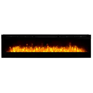 Dimplex Prism 74 1.1kW Gloss Black Glass effect Electric Fire (H)457mm (W)1844mm (D)187mm