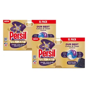 Persil XL Ultimate Washing Capsules Dark Colour Protect Stain Removal 38W, 2pk