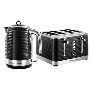 Russell Hobbs Inspire Kettle & 4 Sl Toaster Set Black