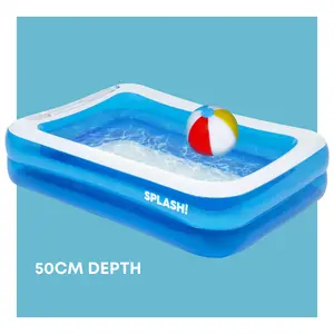 SPLASH Inflatable Paddling Pool - 6.5ft, Lightweight, Durable, Easy Inflation & Drainage