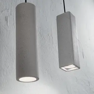 Luminosa Oak 1 Light Slim Ceiling Pendant Light Grey