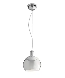 Luminosa NARCISO Dome Pendant Ceiling Light Chrome 20x22.5cm