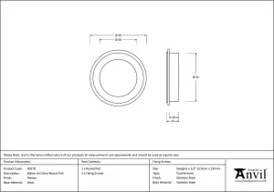 From The Anvil Pewter 60mm Art Deco Round Pull