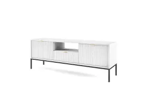 Nova TV Cabinet in White - Sturdy and Stylish Entertainment Centre with Drawer and Closed Compartments W1540mm x H560mm x D390mm