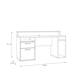 Rest Relax Warrior Gaming Desk in White with RGB LED Lights