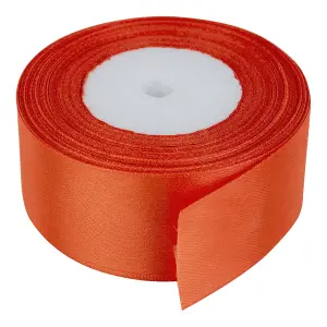 50mm Orange Double Sided Satin Polyester Ribbon Roll, 25 metres